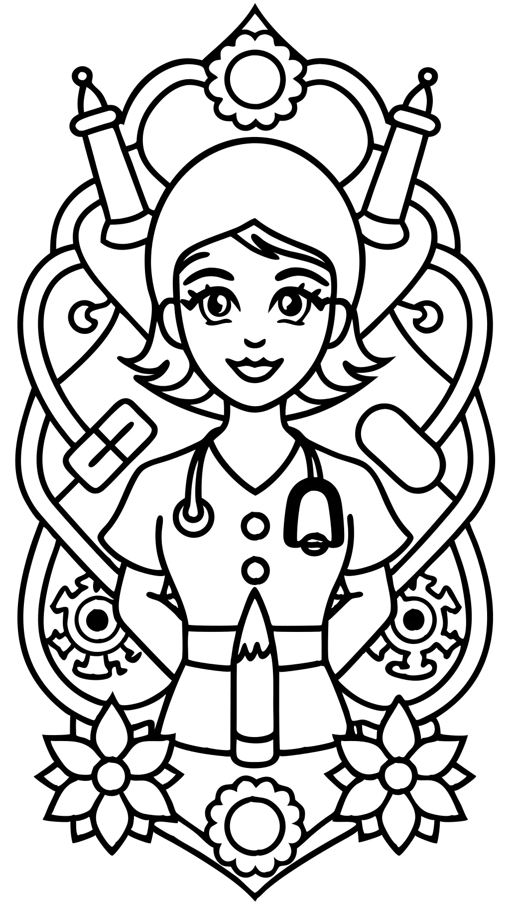 nurse coloring pages for adults